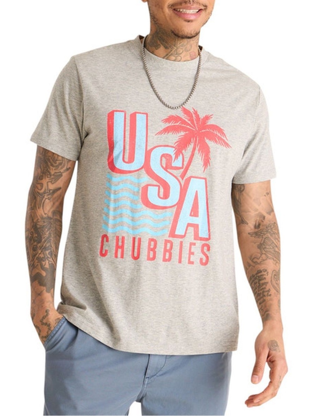 Chubbies The Chub-Spangled Banner T-Shirt, Gray, Large